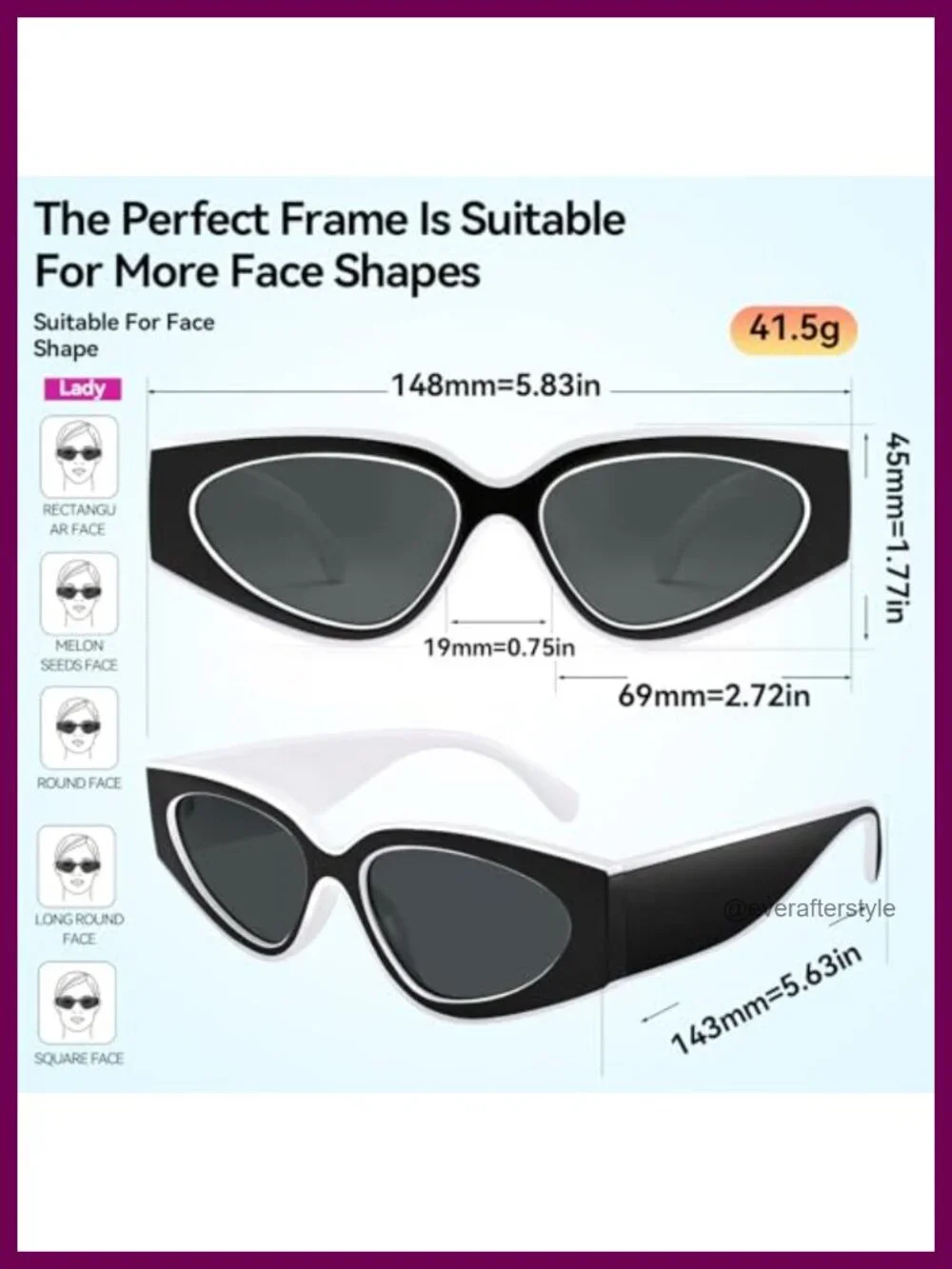 Oversized Cat Eye Sunglasses for Women 90s Retro Shades with UV Protection
